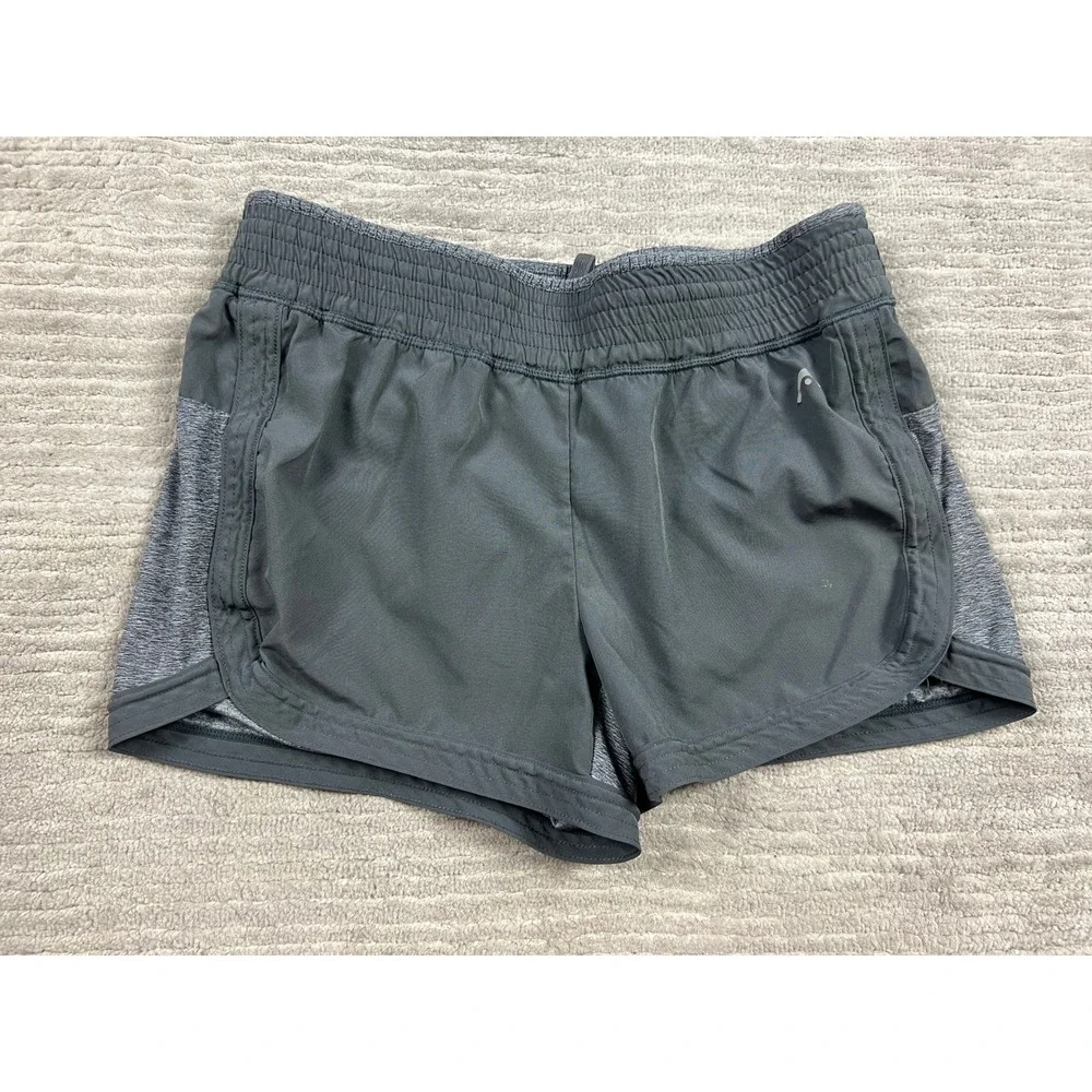 Head Athletic Shorts Womens Small Grey Two-Tone Heathered Training‎ Gym Running